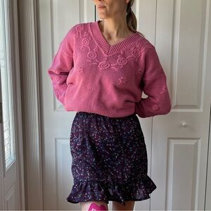 Vintage Floral Print Two Piece